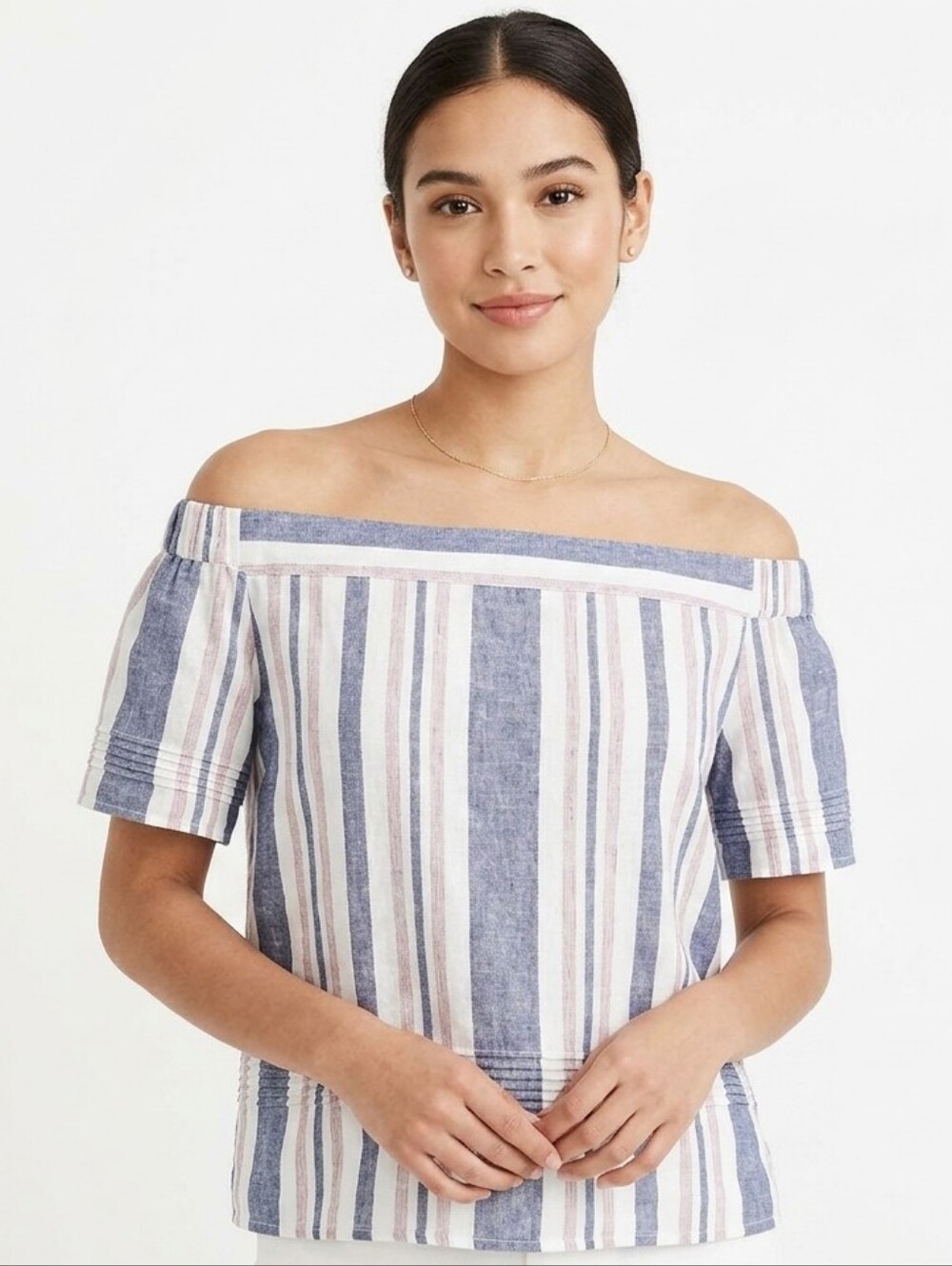 Off shoulder linen top